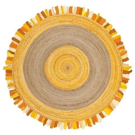 Safavieh Cape Cod Coastal Round Hand Woven RugsGold & Natural 6 x 6 ft. CAP701D-6R